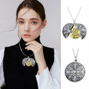 Cross pattern double lettering necklace K1Q3