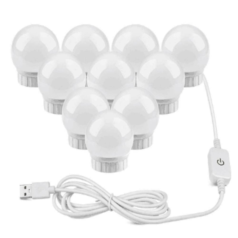 LED Mirror Makeup Light Bulb Dimmable Table Cosmetic Wall Lamp (10 Strings) SN9F