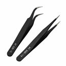 2X Anti Static Picking Tools Portable Nail Art Gem Tweezers-Beau.AU Eyelash A0C6