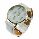 Fashion Pineapple pattern Quartz watch White L6D3