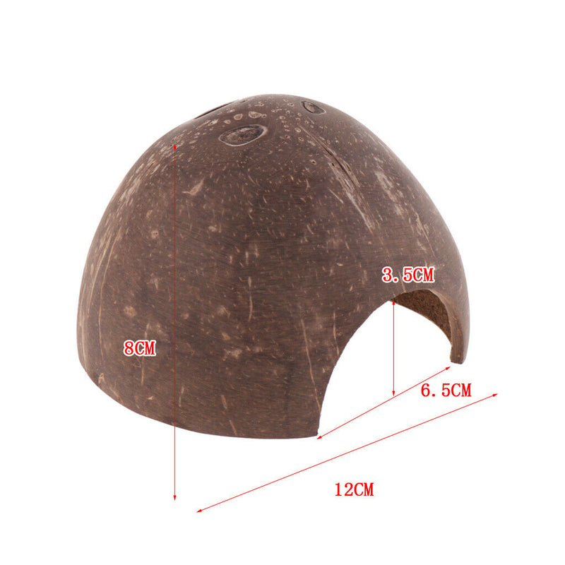 Natural Hut -  Non-toxic, Coconut Reptile Hideouts, Lizard, Spider Aquarium Fish