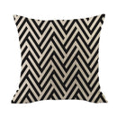 1X(Pack Of 4 Decorative Cushion Throw Pillow Covers Linen + Pu ,Modern Geom