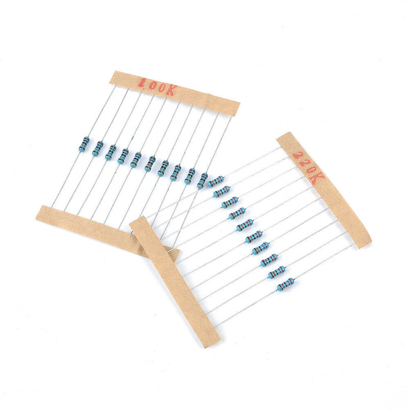 300Pcs 30Values 10-1M Ohm 1/4W  1% ResistanceMetal Film Resistor Assortment Kit