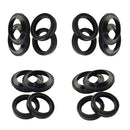 4 Sets Rubber Front Fork Shock Oil Seal and Dust Seal Set 41mm x 54mm x 11mm