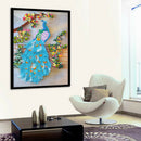 Handcraft Ribbon Embroidery Kit Peacock Design DIY Home Wall Decor 50 x 65cm