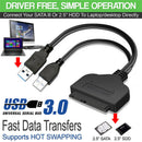 USB3.0 To SATA 22Pin 2.5Inch Hard Disk Drive SSD Adapter Connector Lead Ca BX