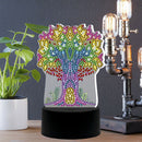 Special Shaped Diamond Painting Light DIY Colorful Tree Embroidery LED Lamp A