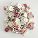 100PCs Flower Shape Wooden Sewing Button 2 Holes for DIY Craft Supplies 20mm