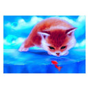 Red Cat 5D Round Diamond Painting Embroidery DIY Cross Stitch Home Decor