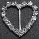 30pcs Heart + Round + Square Shape Ribbon Buckle Sliders for DIY Craft Wedd H5E8