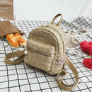 Straw Backpack Women Bag Small Fashion Stripe Woven Backpacks Girl Backpack