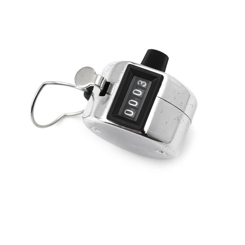 Stainless Metal 4 Digit Number Clicker Golf Hand Tally Click Counter Tool 3C