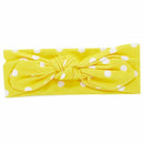 Hairband,Baby Ears Rabbit Polka Dot Elastic Bow Turban Knitted HeadBand (Ye B2C5