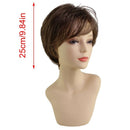Fashion Short Medium Wigs Brown Straight Wavy Women Full Fluffy Hair Synthetic