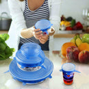 6pcs Silicone Stretch Lids Wrap Dish Bowl Pan Cover Kitchen Food Keep Fresh