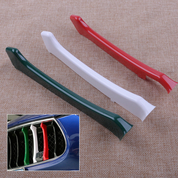 3pcs Fit for Maserati Ghibli 2014-17 Front Grille Insert Cover Trim Strip Grill