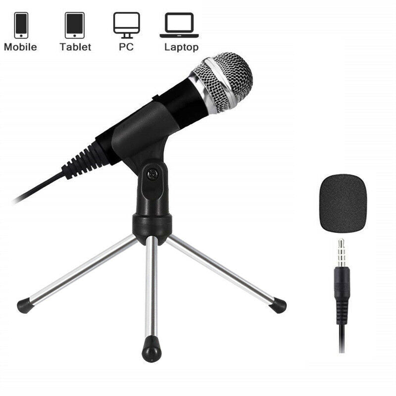 Mini Cardioid Karaoke Microphone with Stand for Pc Karaoke, Youtube, Gaming