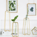 1 Piece Vase For Decoration Tube Vase Metal Stand Glass Tube Bottle For Pla V2B8