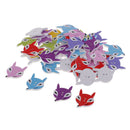 Pack of 50 Cartoon Lowrie Wooden Buttons 2 Holes Sewing Scrapbooking DIY Crafts