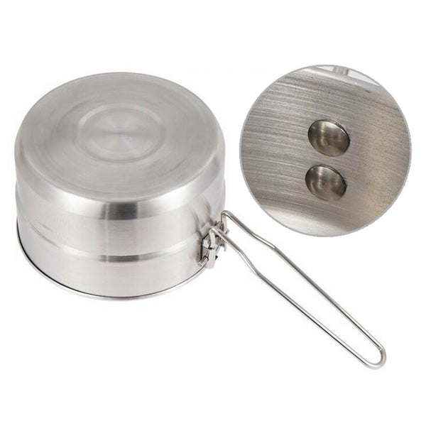 Stainless Steel Sauce Pan Saucepan Porridge Noodles Steak Pot Camping Picnic