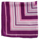 Purple Hem White Stripe Print Polyester Neck Scarf Kerchief for Women