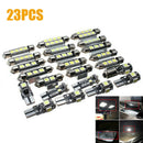 23pcs LED White Car Inside Light Kit Dome Trunk Mirror License Plate Lamp Bulb