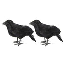 2x Foam Crow Bird Statue Tree Ornament Garden Scarecrow Outdoor Pest Control