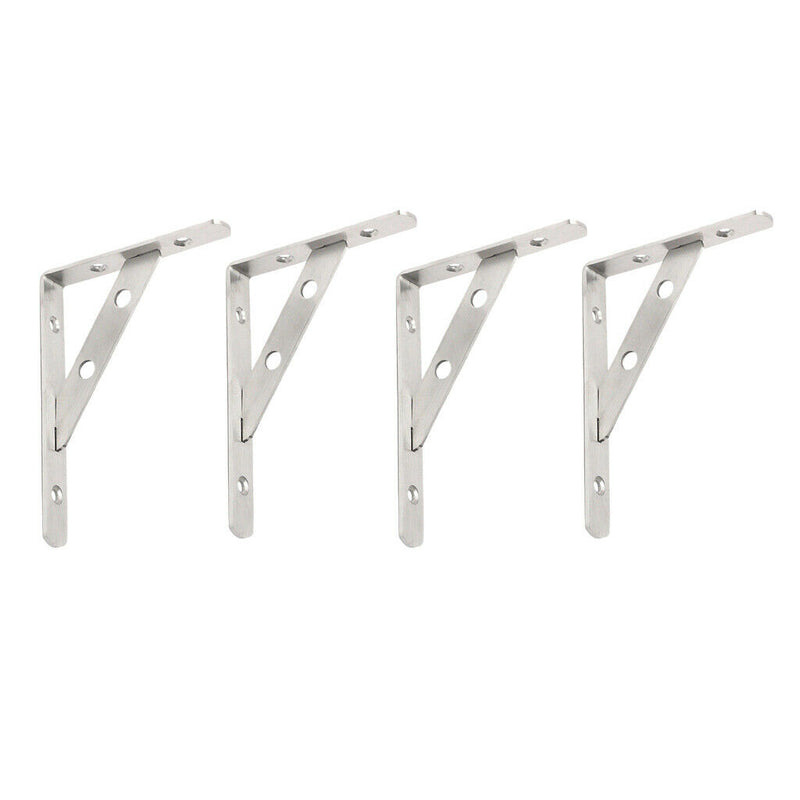 4pcs Triangle Shelf Brackets Stainless Steel Wall Mounted Shelf Support 6inch