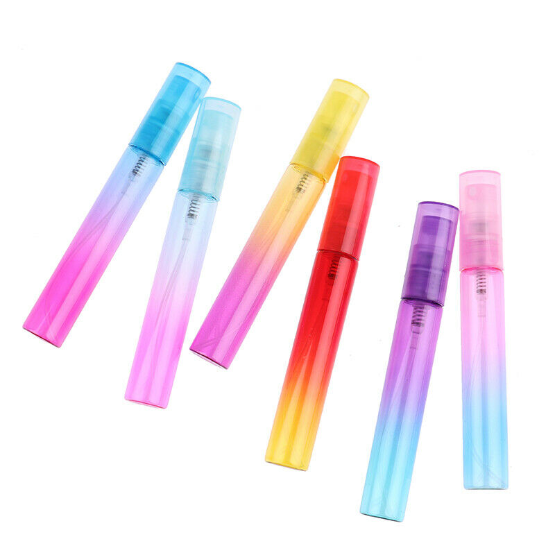 6pcs 6 color gradient 8ml glass spray bottle cosmetic sub-bottleB Ew