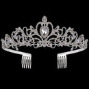Crystal Tiara Crown Headband Princess Elegant Tiara with Combs for Women Yo F6C5
