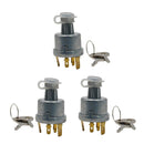 3 Pieces 12V/24V Tractor 4 Position Ignition Switch for Lucas 35670 128SA