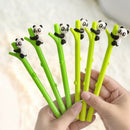 24 Pcs/Lot Climbing Panda on Bamboo Gel Ink Pens 0.5Mm Ballpoint Pen Black  M1H2