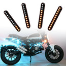 Motorcycle Turn Signal Lights Sequential Flowing 12 LED Strip Amber Accessories