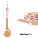 2pcs Skin Body Soft Natural Bristle Bath Brush SPA Shower Exfoliating Tool