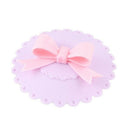 Pink Silicone Bowknot Knob Purple Watertight Cup Cap Cover Lid X5O3