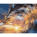 DIY Digital Oil Painting By Numbers Kits Surging Waves Drawing Sea Picture