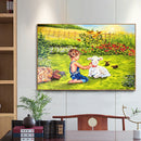 DIY Diamond Painting Kits Girl and Goat Full Round Drill Picture Handicraft