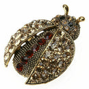 Ladies women alloy diamond cute insects brooch ladybug Q8K7