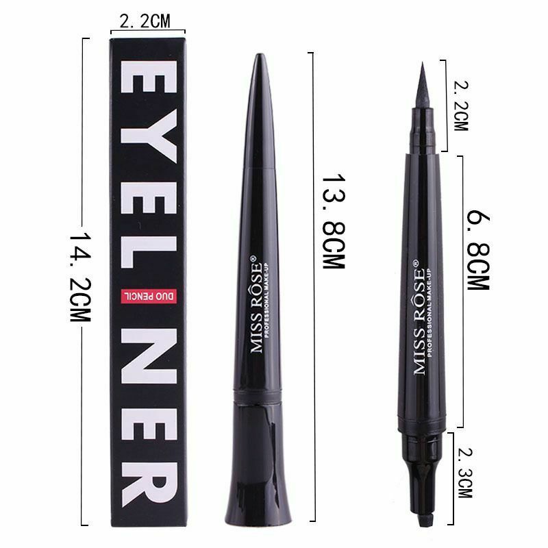 Miss Rose Eyeliner Pen Black Eyeliner Pencil Stamp Double Head Liquid Eye L S8T8