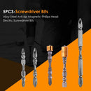 5pcs Alloy Steel Anti-slip Magnetic Phillips Head Electric Screwdriver Bits