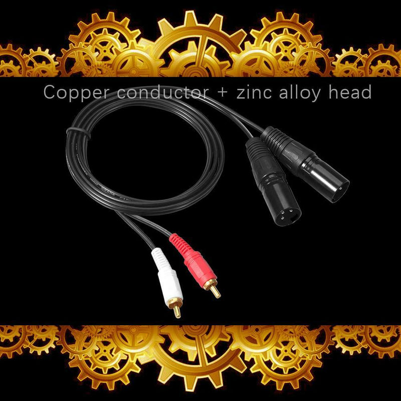 Dual RCA Male to XLR Male Cable 2 XLR to 2 RCA Plug HIFI Stereo Audio Cable
