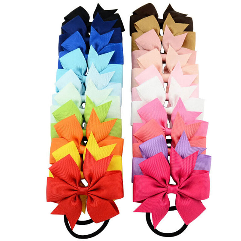 20X Baby Girls Hairband Toddler Hair Bow Band Grosgrain Ribbon AccessoriesWM