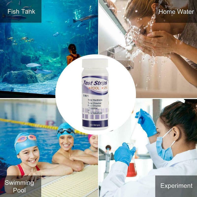 5-in-1 Water Quality Test Strip For Checking Aquarium Fish Tank Swimming Pool