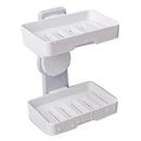 Double Layers Powerful Suction Cup Soap Dish Holder Wall Mounted for Bathro