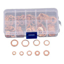 200x 9 Sizes Assorted Solid Crush Copper Washer Sump Plug Banjo Bolt Tap Box