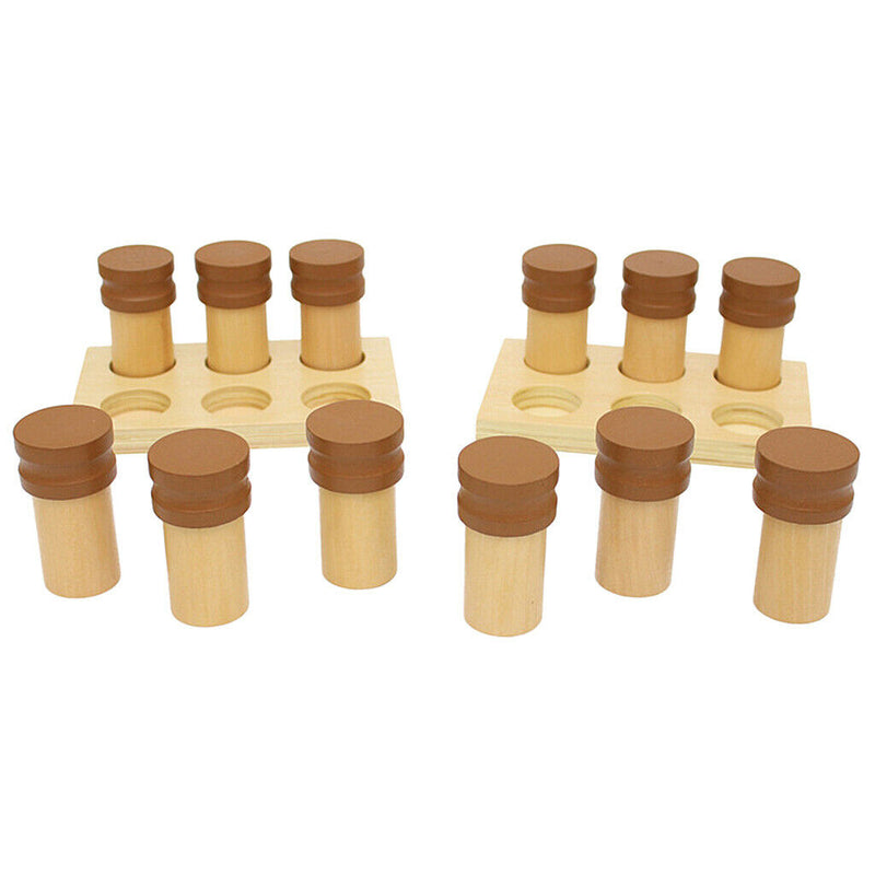 Wooden Montessori Smelling Bottles, Kids Early Teaching Aids, Toddlers Matching