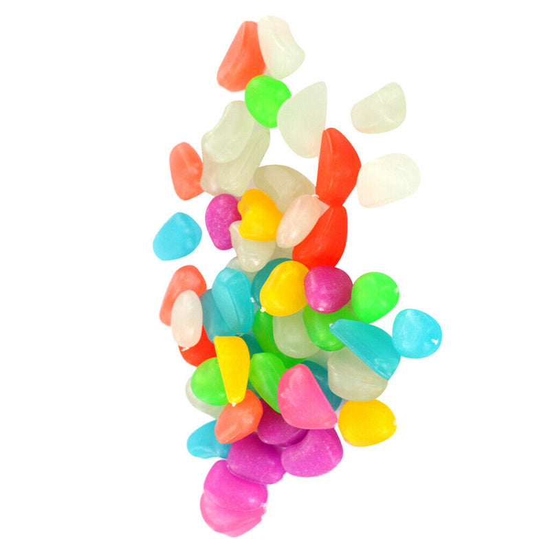 50 Pcs Glow Decorative Stones Rocks for Garden Lawn Yard, Aquarium, Walkway,