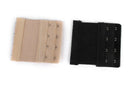 2pcs Elastic 4 Eye Hook Bra Extension Extender, Black And complexion T2M4