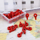 40 Pcs/Box Map Markers Wooden Drawing Photo Wall Studs Cork Board Pins Creative