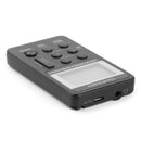 HRD-103 Mini AM FM Radio Display USB Interface w/Headphone Lanyard (Black)